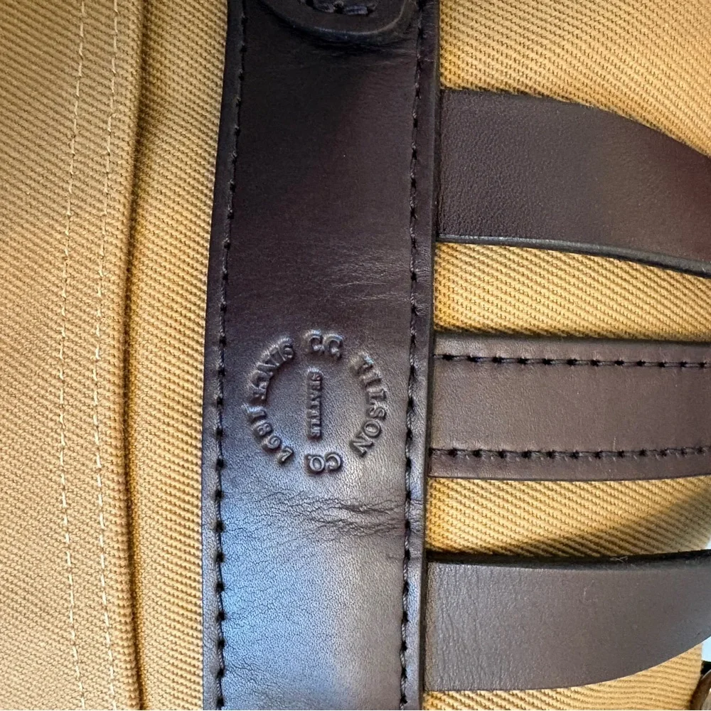 Filson Rugged Twill Field Bag - Tan and Brown Leather
